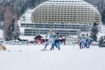 11.12.2021, xljkx, Cross Country FIS World Cup Davos, Women Sprint Final, v.l. Anna Dyvik (Sweden), Laurien van der Graaff (Switzerland), Emma Ribom (Sweden)  / 