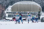 11.12.2021, xljkx, Cross Country FIS World Cup Davos, Women Sprint Final, v.l. Anna Dyvik (Sweden), Laurien van der Graaff (Switzerland), Emma Ribom (Sweden), Jasmi Joensuu (Finland)  / 