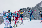 11.12.2021, xljkx, Cross Country FIS World Cup Davos, Men Sprint Final, v.l. Johannes Hoesflot Klaebo (Norway), Sergey Ustiugov (Russia), Erwan Kaeser (Switzerland)  / 