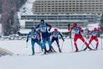 11.12.2021, xljkx, Cross Country FIS World Cup Davos, Men Sprint Final, v.l. Jovian Hediger (Switzerland), Valerio Grond (Switzerland), Alexander Terentev (Russia)  / 