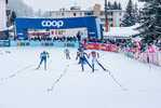 11.12.2021, xljkx, Cross Country FIS World Cup Davos, Women Sprint Final, v.l. Maja Dahlqvist (Sweden), Anamarija Lampic (Slovenia), Nadine Faehndrich (Switzerland), Rosie Brennan (United States of America)  / 