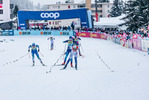 11.12.2021, xljkx, Cross Country FIS World Cup Davos, Women Sprint Final, v.l. Maja Dahlqvist (Sweden), Nadine Faehndrich (Switzerland), Anamarija Lampic (Slovenia)  / 