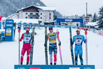11.12.2021, xljkx, Cross Country FIS World Cup Davos, Men Sprint Final, v.l. Johannes Hoesflot Klaebo (Norway), Sergey Ustiugov (Russia), Richard Jouve (France)  / 