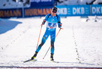 12.12.2021, xkvx, Biathlon IBU World Cup Hochfilzen, Relay Men, v.l. Quentin Fillon Maillet (France) im Ziel / in the finish