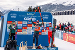 12.12.2021, xljkx, Cross Country FIS World Cup Davos, 15km Men, v.l. Johannes Hoesflot Klaebo (Norway), Sergey Ustiugov (Russia), Simen Hegstad Krueger (Norway)  /