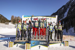 12.12.2021, xmcx, Biathlon IBU Junior Cup Martell, Relay Men, v.l. Team Poland, Germany and Ukraine  /