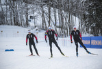 15.12.2021, xkvx, Biathlon IBU World Cup Le Grand Bornand, Training Women and Men, v.l. Filip Fjeld Andersen (Norway), Tarjei Boe (Norway), Vetle Sjaastad Christiansen (Norway) in aktion / in action competes