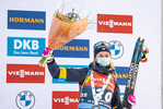 16.12.2021, xkvx, Biathlon IBU World Cup Le Grand Bornand, Sprint Women, v.l. Elvira Oeberg (Sweden) bei der Siegerehrung / at the medal ceremony