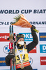 16.12.2021, xkvx, Biathlon IBU World Cup Le Grand Bornand, Sprint Women, v.l. Marte Olsbu Roeiseland (Norway) bei der Siegerehrung / at the medal ceremony