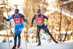 18.12.2021, xkvx, Biathlon IBU World Cup Le Grand Bornand, Pursuit Men, v.l. Benedikt Doll (Germany) in aktion / in action competes