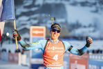 18.12.2021, xkvx, Biathlon IBU World Cup Le Grand Bornand, Pursuit Men, v.l. Quentin Fillon Maillet (France) gewinnt die Goldmedaille / wins the gold medal