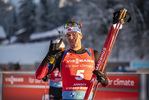 18.12.2021, xkvx, Biathlon IBU World Cup Le Grand Bornand, Pursuit Men, v.l. Sturla Holm Laegreid (Norway) im Ziel / in the finish