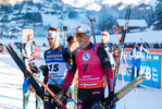 19.12.2021, xkvx, Biathlon IBU World Cup Le Grand Bornand, Mass Start Men, v.l. Tarjei Boe (Norway) im Ziel / in the finish