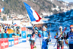 19.12.2021, xkvx, Biathlon IBU World Cup Le Grand Bornand, Mass Start Men, v.l. Emilien Jacquelin (France) im Ziel / in the finish