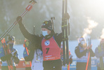 19.12.2021, xkvx, Biathlon IBU World Cup Le Grand Bornand, Mass Start Men, v.l. Tarjei Boe (Norway) bei der Siegerehrung / at the medal ceremony