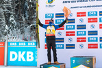 19.12.2021, xkvx, Biathlon IBU World Cup Le Grand Bornand, Mass Start Men, v.l. Quentin Fillon Maillet (France) bei der Siegerehrung / at the medal ceremony