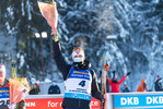 19.12.2021, xkvx, Biathlon IBU World Cup Le Grand Bornand, Mass Start Men, v.l. Vetle Sjaastad Christiansen (Norway) bei der Siegerehrung / at the medal ceremony