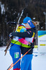 19.12.2021, xlukx, Biathlon IBU Cup Obertilliach, Single Mixed Relay, v.l. 1. Platz Anton Babikov (RUS), 1.Platz Evgeniya Burtasova (RUS)  / winner Anton Babikov of Russia, winner Evgeniya Burtasova of Russia