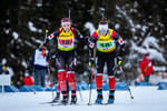 19.12.2021, xlukx, Biathlon IBU Cup Obertilliach, Single Mixed Relay, v.l. v.l. Emily Dickson (CAN), MAtthew Strum (CAN)  / f.l. Emily Dickson of Canada, MAtthew Strum of Canada