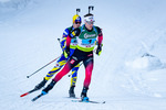 19.12.2021, xlukx, Biathlon IBU Cup Obertilliach, Mixed Relay, v.l. v.l. Denys Nasyko (UKR), Erlend Bjoentegaard (NOR)  / f.l. Denys Nasyko of Ukraine, Erlend Bjoentegaard of Norway