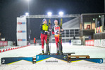 28.12.2021, xkvx, Biathlon WTC Ruhpolding 2021, v.l. Lisa Theresa Hauser (Austria), Felix Leitner (Austria) bei der Siegerehrung / at the medal ceremony