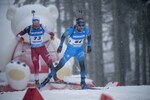 07.01.2022, xkvx, Biathlon IBU World Cup Oberhof, Sprint Men, v.l. Simon Desthieux (France), Simon Eder (Austria) in aktion / in action competes