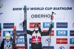 07.01.2022, xkvx, Biathlon IBU World Cup Oberhof, Sprint Women, v.l. Marte Olsbu Roeiseland (Norway) bei der Siegerehrung / at the medal ceremony