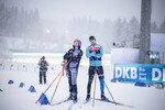 07.01.2022, xkvx, Biathlon IBU World Cup Oberhof, Sprint Women, v.l. Vanessa Voigt (Germany), Salomon Ski Technician Fabian Schoeberl schaut / looks on
