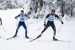 07.01.2022, xsoex, Biathlon Deutschlandpokal Notschrei, Sprint Men, v.l. Silvio Riehl (Germany), Linus Maier (Germany)  / 