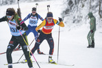 07.01.2022, xsoex, Biathlon Deutschlandpokal Notschrei, Sprint Women, v.l. Annika Stichling (Germany), Lisa Hartmann (Germany), Selina Grotian (Germany)  / 