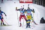 08.01.2022, xkvx, Biathlon IBU World Cup Oberhof, Single Mixed Relay, v.l. Jesper Nelin (Sweden), Simon Eder (Austria) in aktion / in action competes
