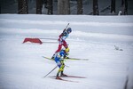 08.01.2022, xkvx, Biathlon IBU World Cup Oberhof, Single Mixed Relay, v.l. Lisa Theresa Hauser (Austria), Darya Blashko (Ukraine) in aktion / in action competes