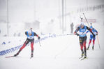 09.01.2022, xkvx, Biathlon IBU World Cup Oberhof, Pursuit Men, v.l. Sturla Holm Laegreid (Norway), Tarjei Boe (Norway) im Ziel / in the finish