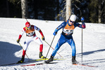 13.01.2022, xsoex, Biathlon IBU Junior Cup Pokljuka, Sprint Men, v.l. Kacper Brzoska (Poland), Mathis Profit (Switzerland) in aktion / in action competes
