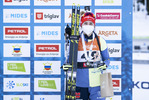 15.01.2022, xsoex, Biathlon IBU Junior Cup Pokljuka, Sprint Women, v.l. Johanna Puff (Germany) bei der Siegerehrung / at the medal ceremony