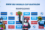 16.01.2022, xkvx, Biathlon IBU World Cup Ruhpolding, Pursuit Women, v.l. Marte Olsbu Roeiseland (Norway) bei der Siegerehrung / at the medal ceremony