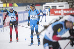 22.01.2022, xkvx, Biathlon IBU World Cup Anterselva, Mass Start Men, v.l. Sivert Guttorm Bakken (Norway), Antonin Guigonnat (France) im Ziel / in the finish