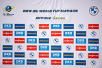 23.01.2022, xkvx, Biathlon IBU World Cup Anterselva, Relay Men, v.l. Feature / Branding / Advertising  / 