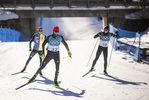 25.01.2022, xkvx, Biathlon Training Anterselva, v.l. Benedikt Doll (Germany), Johannes Kuehn (Germany), Erik Lesser (Germany) in aktion / in action competes