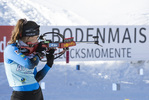 27.01.2022, xsoex, Biathlon IBU Open European Championships Arber, Training, v.l. Gilonne Guigonnat (France) / Bodenmais Advertising / Werbung / Branding  / 