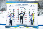 28.01.2022, xsoex, Biathlon IBU Open European Championships Arber, Sprint Women, v.l. Franziska Hildebrand (Germany), Ragnhild Femsteinevik (Norway), Janina Hettich (Germany)  / 