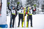 29.01.2022, xsoex, Biathlon IBU Open European Championships Arber, Pursuit Men, v.l. Erlend Bjoentegaard (Norway), Johannes Dale (Norway), Haavard Gutuboe Bogetveit (Norway)  / 