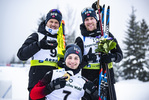 29.01.2022, xsoex, Biathlon IBU Open European Championships Arber, Pursuit Men, v.l. Johannes Dale (Norway), Sverre Dahlen Aspenes (Norway), Erlend Bjoentegaard (Norway)  / 