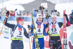 29.01.2022, xsoex, Biathlon IBU Open European Championships Arber, Pursuit Women, v.l. Janina Hettich (Germany), Alina Stremous (Moldova), Jenny Enodd (Norway)  / 