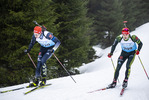 04.02.2021, xsoex, Biathlon Deutschlandpokal Clausthal-Zellerfeld, v.l. Fabian Dietrich (Germany), Elias Asal (Germany)  / 