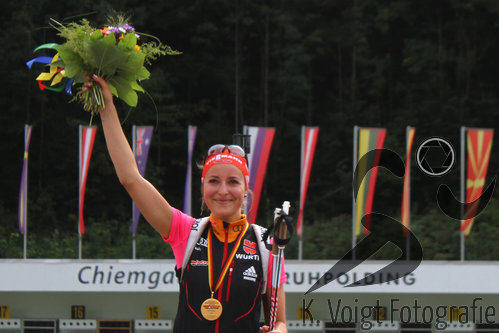 13.09.2015, xkvx, Wintersport, Deutsche Meisterschaft Biathlon 2015, v.l. Luise Kummer (SV Frankenhain)