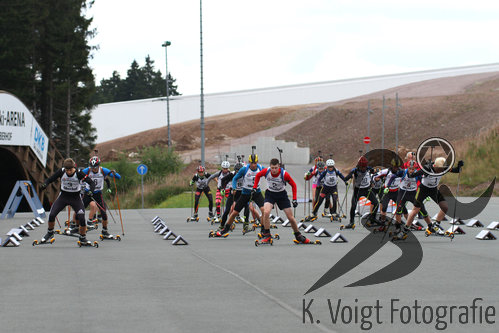 25.09.2015, xkvx, Wintersport, Lapua-Cup Biathlon, v.l. Tobias Heutling (SV Frankenhain), Pascal Hess (WSV Scheibe-Alsbach), Erik Weick (SV Frankenhain)