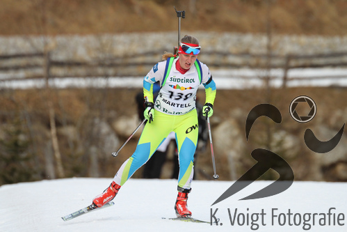 18.12.2015, xkvx, Wintersport, Biathlon Alpencup Martell, Sprint v.l. KLEMENCIC Polona