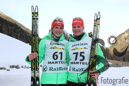 18.12.2015, xkvx, Wintersport, Biathlon Alpencup Martell, Sprint v.l. STRASSBERGER Theresa Maria, BOEMMEL Anna