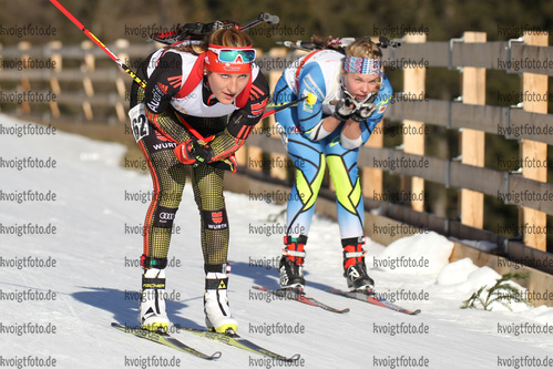 10.12.2016, xkvx, Wintersport, Biathlon IBU Junior Cup - Lenzerheide, Einzel v.l. STRASSBERGER Theresa Maria